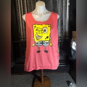 Spongebob coral high low tank top shirt xxl